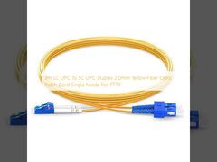 3 m LC UPC zu SC UPC Duplex 2,0 mm gelbes Glasfaser-Patchkabel Single Mode für FTTX