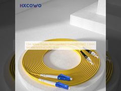 1,5 m gelbes gepanzertes Duplex-Patchkabel HXCOWO 2,0 mm SM MM 9/125 LC/UPC auf ST
