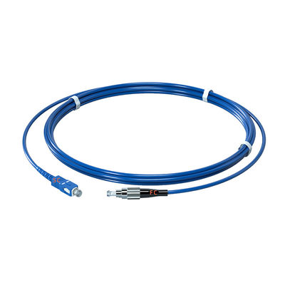 kaufen FC UPC Connector Blue Single Mode Simplex FTTH Drop Cable Communication Armored Fiber Optic Patch Cord on-line-Fertigung