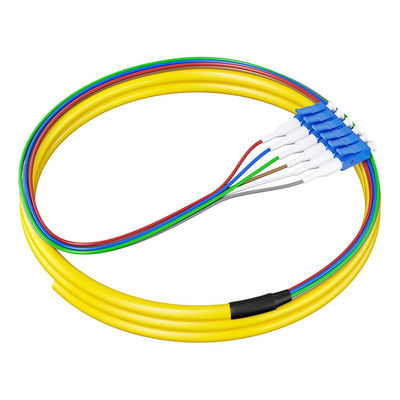 kaufen HXCOWO 6 Farbe SM 9/125 Glasfaser Pigtails 0,9mm G657A G652D 1,5M LC/UPC Glasfaser Pigtail Online-Herstellung