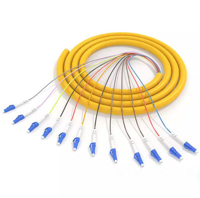 kaufen Telekommunikationsqualität HXCOWO 12-Kern-Bündel LC-Faserpigtails für 10G-Gigabit-optisches Netzwerk Online-Herstellung