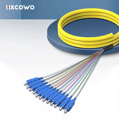 kaufen HXCOWO SC Fanout SM 12 Core Fiber Optic Bundle Pigtail PVC LSZH Wellenlänge 850 nm/1310 nm/1550 nm Online-Herstellung