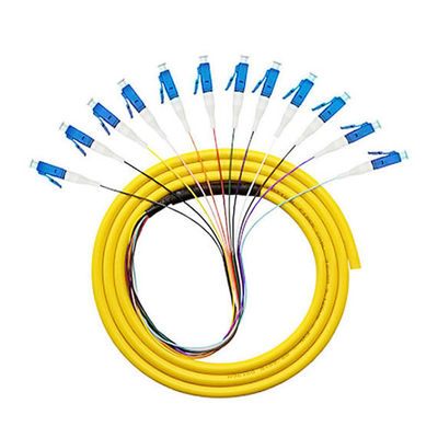 kaufen 12 Kern LC FTTH 0,9mm OM2 OM3 Glasfaser Pigtail für eine reibungslose Signalübertragung Online-Herstellung