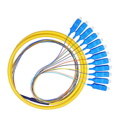kaufen Kundenspezifische Längen HXCOWO 12-Farben-Multimode-OM4-SC-Stecker 0,9-mm-Glasfaser-Pigtail Online-Herstellung