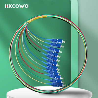 kaufen FTTX HXCOWO 12 Color Fiber Optical Pigtail SC UPC Single Mode G657A 0.9mm G652D on-line-Fertigung