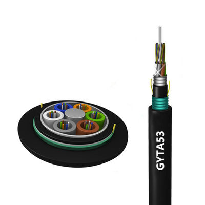kaufen HXCOWO 24 48 Core G652D GYTA53 Outdoor Armored Fiber Optic Cable SM Steel Tape on-line-Fertigung