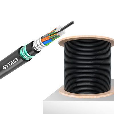 kaufen Moistureproof Outdoor Armored Fiber Optic Cable Black Outdoor Rated Fiber on-line-Fertigung