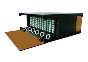 kaufen MTP MPO Chassis 4U Fiber Patch Panel MPO Fiber Cassette Black on-line-Fertigung